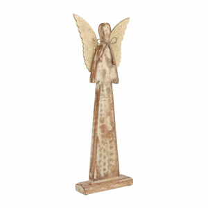 Anděl dřevo/zlatá 50cm