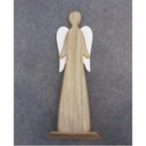Dekorace anděl na podstavci dřevěný 46,5cm