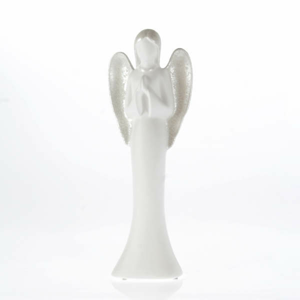 Anděl stojící keramický bílý 50cm