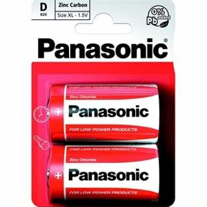 Baterie Panasonic D Red Zinc-blistr 1,5V 2 ks