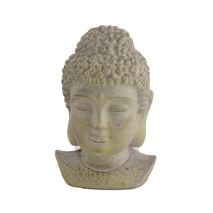 Buddha hlava cement písková 14,5cm