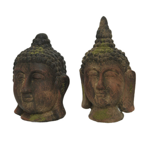 Buddha hlava polyresin hnědá 27-31cm