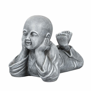 Buddha ležící LOMBOK 20-10E fiberclay šedá 40cm