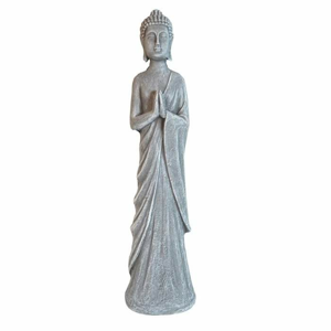 Buddha stojící LOMBOK 11E fiberclay šedá 53,5cm