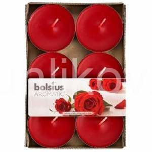Čajová svíčka Maxi vonná BOLSIUS 6ks Velvet Rose