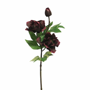 Čemeřice REVA řezaná umělá 3 květy vínová 56cm