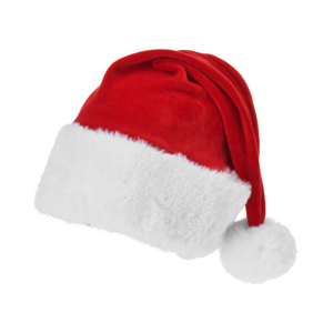Čepice Santa Claus plyšová bílo-červená 50cm