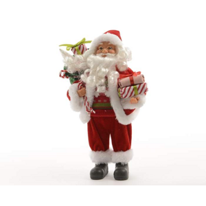 Dekorace figurka Santa s dárky 30cm