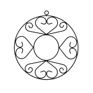 Dekorace kovový kruh MOSEL závěsný černý 53cm