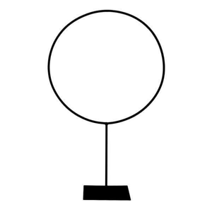 Dekorace kruh RUFIJI na podstavci stříbrný 80cm