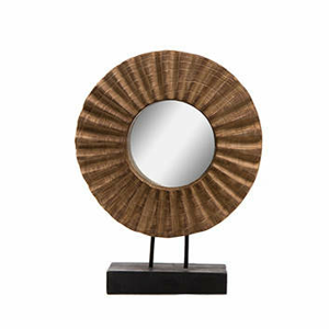 Dekorace/plastika zrcadlo SVOLVES dřevo/kov přírodní-černá 41cm