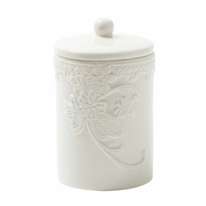 Dóza s víkem REVEIRE BUCOLIQUE keramika bílá 15,5cm