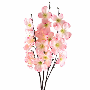 Dřín větev s květy umělá růžová 105cm