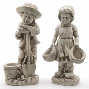 Figurka hliněná chlapec nebo dívka zahradníci 66,5cm chlapec