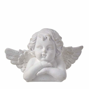Hlava anděla polyresinová 9cm bílá
