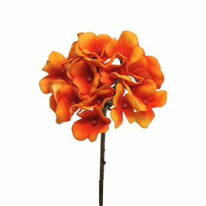Hortenzie CHIARA řezaná umělá oranžová 28cm