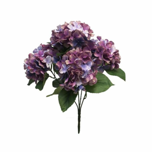 Hortenzie RABE řezaná umělá 5 květů fialová 45cm