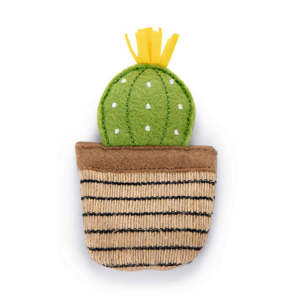 Hračka kaktus Oria + catnip hnědá/žlutá/zelená 12cm