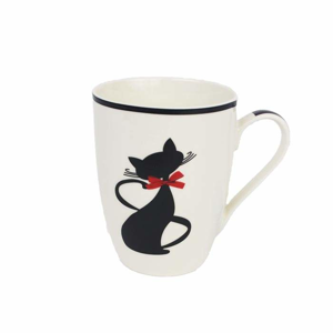 Hrnek kočka s mašlí porcelán 10cm