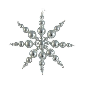 Hvězda perličky stříbrná 11cm