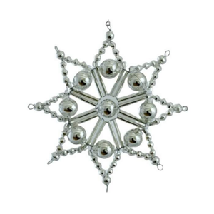 Hvězda perličky stříbrná 8,5cm