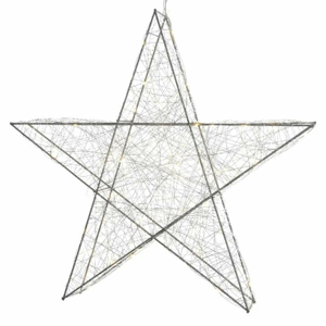 Hvězda svítící drátěná 60microLED teplá bílá 47cm