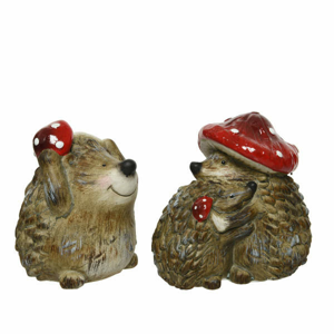 Keramická dekorace ježek - různé druhy 10,5cm