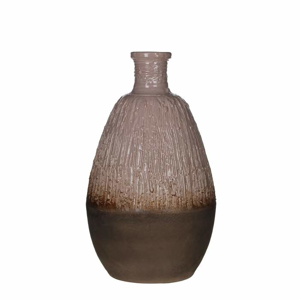 Keramická váza GAYA drápaná 38cm hnědá