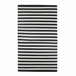 Koberec dekor pruhy polypropylen černo-bílá 180x120cm