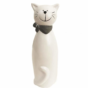 Kočka keramická 19cm bílá