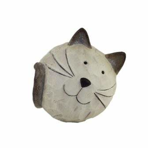 Kočka koule terakota bílá 11cm