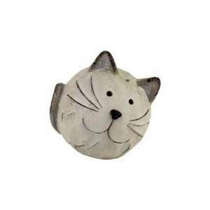 Kočka koule terakota bílá 9cm