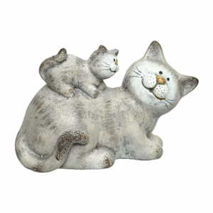 Kočka s kotětem keramická 12-17cm mix tvarů ležící