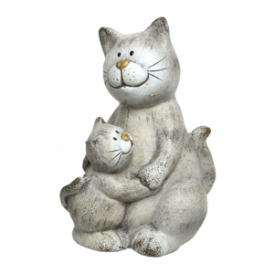 Kočka s kotětem keramická 12-17cm mix tvarů sedící