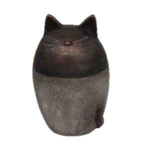 Kočka sedící válec keramika hnědá 30cm