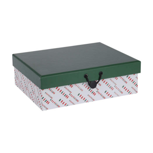 Krabice dárková hranatá papírová s vánočním motivem nízká 20x7cm