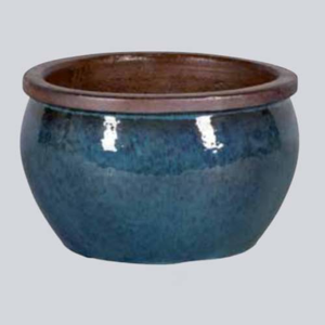 Květináč BONN 1-03Y hnědý lem keramika modrozelená 33cm