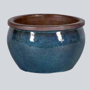 Květináč BONN 1-03Y hnědý lem keramika modrozelená 45cm