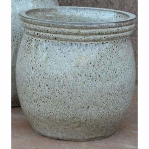 Květináč kulatý keramika glazovaný šedý 23cm