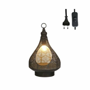 Lampa stolní/závěsná MAROKO s otvorem kov černá 34cm