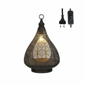 Lampa stolní/závěsná MAROKO s otvorem kov černá 40cm