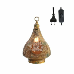 Lampa stolní/závěsná MAROKO s otvorem kov zlatá 34cm
