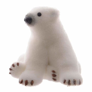 Lední medvěd sedící nebo ležící pěna a plsť 17-18cm mix medvěd sedící