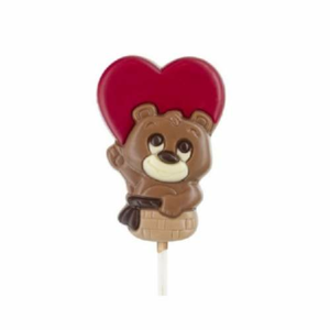 Lízátko čokoláda Medvěd srdce za hlavou 35g