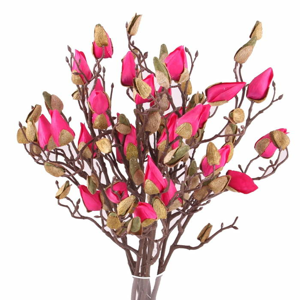 Magnolie LISA větev s poupaty umělá růžová 45cm