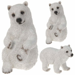 Medvěd lední polyresin s glitry bílá mix 10cm