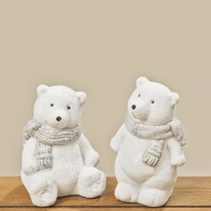 Medvěd lední se šálou LARSON keramika sedící medvěd
