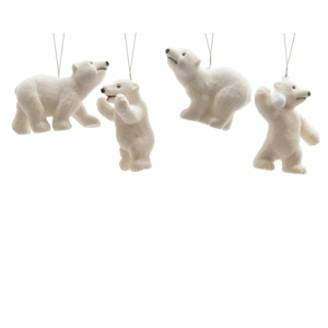 Medvěd polární závěs 8,5cm plsť bílý