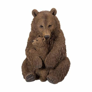 Medvěd s mládětem sedící polyresin hnědý 54cm