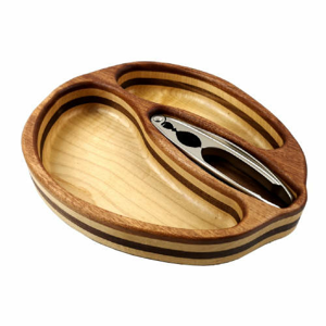 Miska tvar ořech s louskáčkem dřevo přírodní 28cm